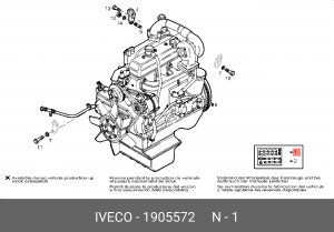 Комплект прокладок, двигатель 1905572 IVECO