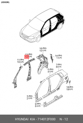 Деталь 714012F000 HYUNDAI KIA