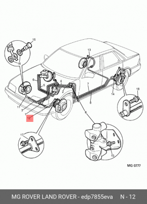Тормозной шланг EDP7855EVA MG ROVER LAND ROVER