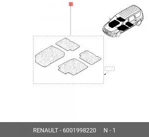 Обшивка пола кузова 6001998220 RENAULT