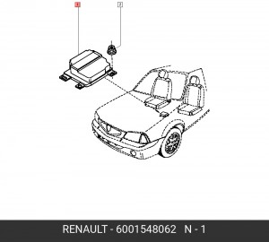 Устройство управления, подушка безопасности 6001548062 RENAULT