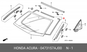 Уплотнитель капота 04731S7AJ00 HONDA
