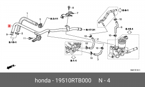 Патрубок системы охлаждения ДВС 19510RTB000 HONDA