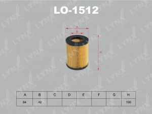 Фильтр масляный двигателя LO-1512 LYNXAUTO