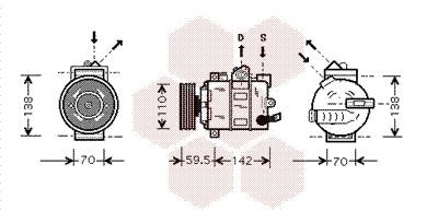 Компрессор, кондиционер 5800K258 VAN WEZEL