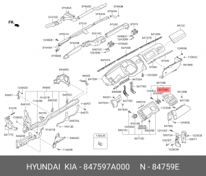 Клипса крепежная 847597A000 HYUNDAI KIA