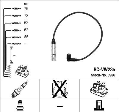 Ккомплект проводов зажигания 0966 NGK NTK