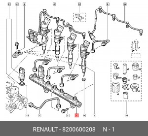 Датчик, давление подачи топлива 8200600208 RENAULT