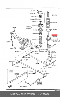 Амортизатор BC1G-28-700B MAZDA