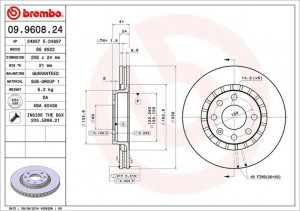 Тормозной диск 09960824 BREMBO