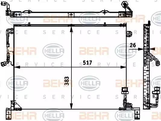 Конденсатор, кондиционер 8FC351317431 HELLA