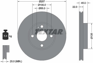 Тормозной диск 92061600 TEXTAR