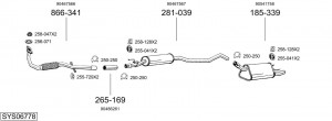 Средний глушитель выхлопных газов 280823 BOSAL