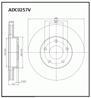 Диск тормозной ADC0257V ALLIED NIPPON