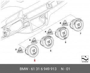Кнопка Старт Стоп 61 31 6 949 913 BMW