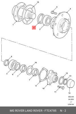 Уплотняющее кольцо, ступица колеса FTC4785 LAND ROVER