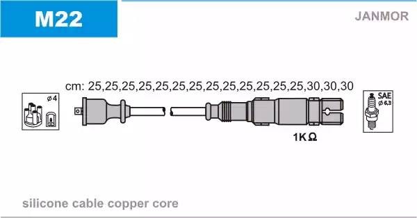 Ккомплект проводов зажигания M22 JANMOR