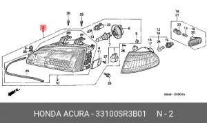 Основная фара 33100SR3B01 HONDA