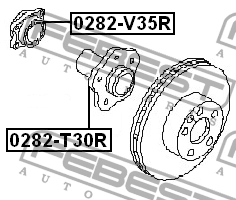 Подшипник ступицы колеса со ступицей (комплект) 0282-V35R FEBEST