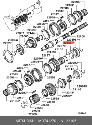 Подшипник КПП MD741270 MITSUBISHI