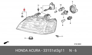 Основная фара 33151ST3G11 HONDA