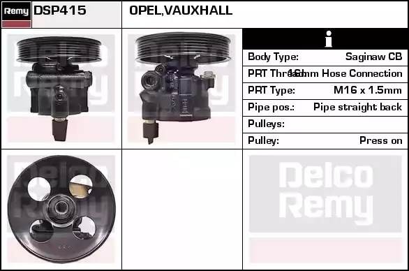 Гидравлический насос, рулевое управление DSP415 DELCO REMY