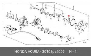 Бегунок распределителя зажигани 30103PA5005 HONDA