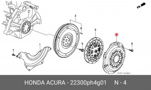 Нажимной диск сцепления 22300PH4G01 HONDA