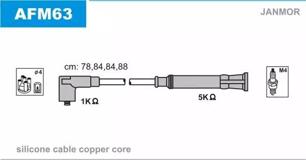 Ккомплект проводов зажигания AFM63 JANMOR