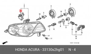 Фара головного света 33130S2HG01 HONDA