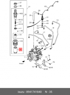 Корпус форсунки 8-94174-184-0 ISUZU
