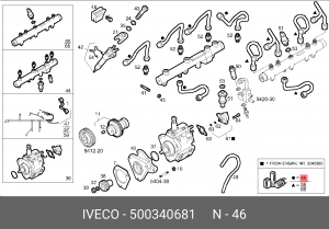 Комплект трубопровода высокого давления, система впрыска 500340681 IVECO