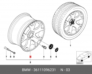 Диск колеса 36 11 1 096 231 BMW