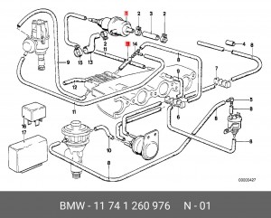 Клапан, управление воздуха-впускаемый воздух 11 74 1 260 976 BMW