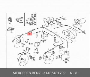 Датчик, частота вращения колеса A 140 540 17 09 MERCEDES BENZ