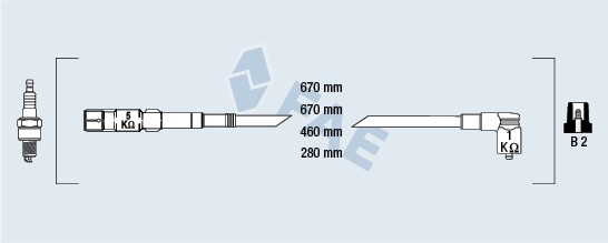 Ккомплект проводов зажигания 85879 FAE