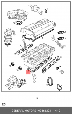 Прокладка, головка цилиндра 90466321 GENERAL MOTORS