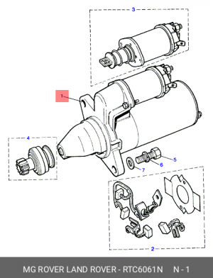 Стартер RTC6061N MG ROVER LAND ROVER