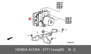 Гидравлический насос, тормозная система 57111SWAJ00 HONDA