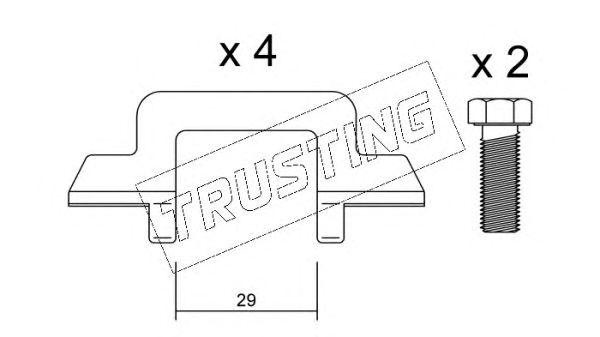 Комплектующие, колодки дискового тормоза KIT038 TRUSTING