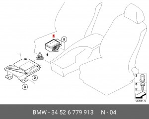 Датчик, продольное / поперечное ускорение 34 52 6779913 BMW