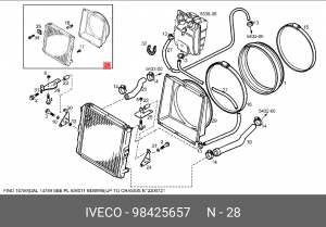 Радиатор, охлаждение двигател 98425657 IVECO