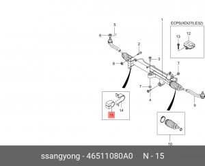 Подушка крепления рулевой рейки 46511080A0 SSANG YONG