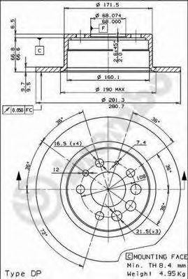 Тормозной диск 08.3441.24 BREMBO