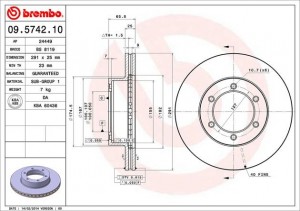 Тормозной диск 09.5742.10 BREMBO