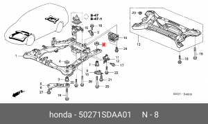 Сайлентблок подрамника 50271SDAA01 HONDA
