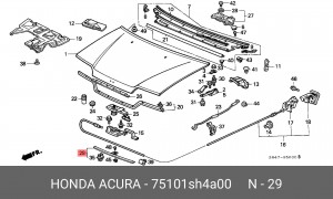Решетка радиатора 75101SH4A00 HONDA