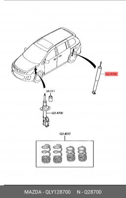 Амортизатор подвески QLY128700 MAZDA