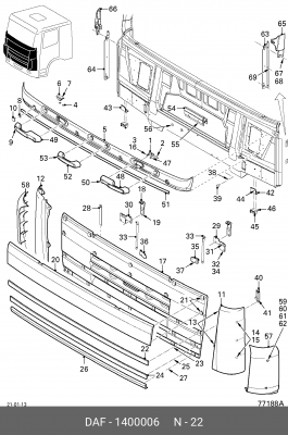 Накладка решетки радиатора 1400006 DAF