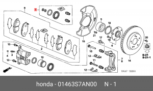 Ремкомплект, тормозной суппорт 01463S7AN00 HONDA